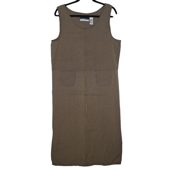 Vintage 90s Gingham Jumper Maxi Dress Large Plaid Academia Cottage Forest Fall - Picture 1 of 11